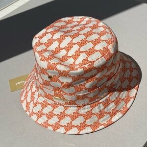 (new+tag) Michael Kors bucket hat MK monogram orange cream one size fits all OS